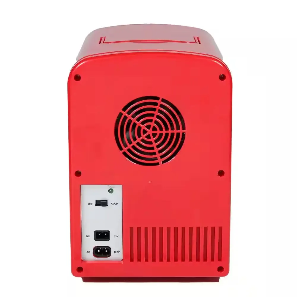 11.81 In. 0.18 Cu. Ft. 9-Can Retro Mini Refrigerator Beauty Cooler without Freezer in Red