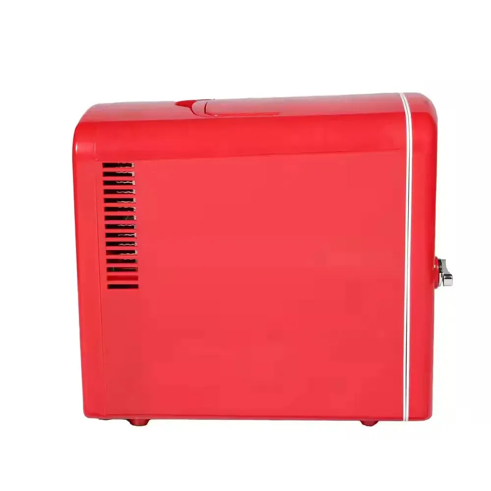 11.81 In. 0.18 Cu. Ft. 9-Can Retro Mini Refrigerator Beauty Cooler without Freezer in Red