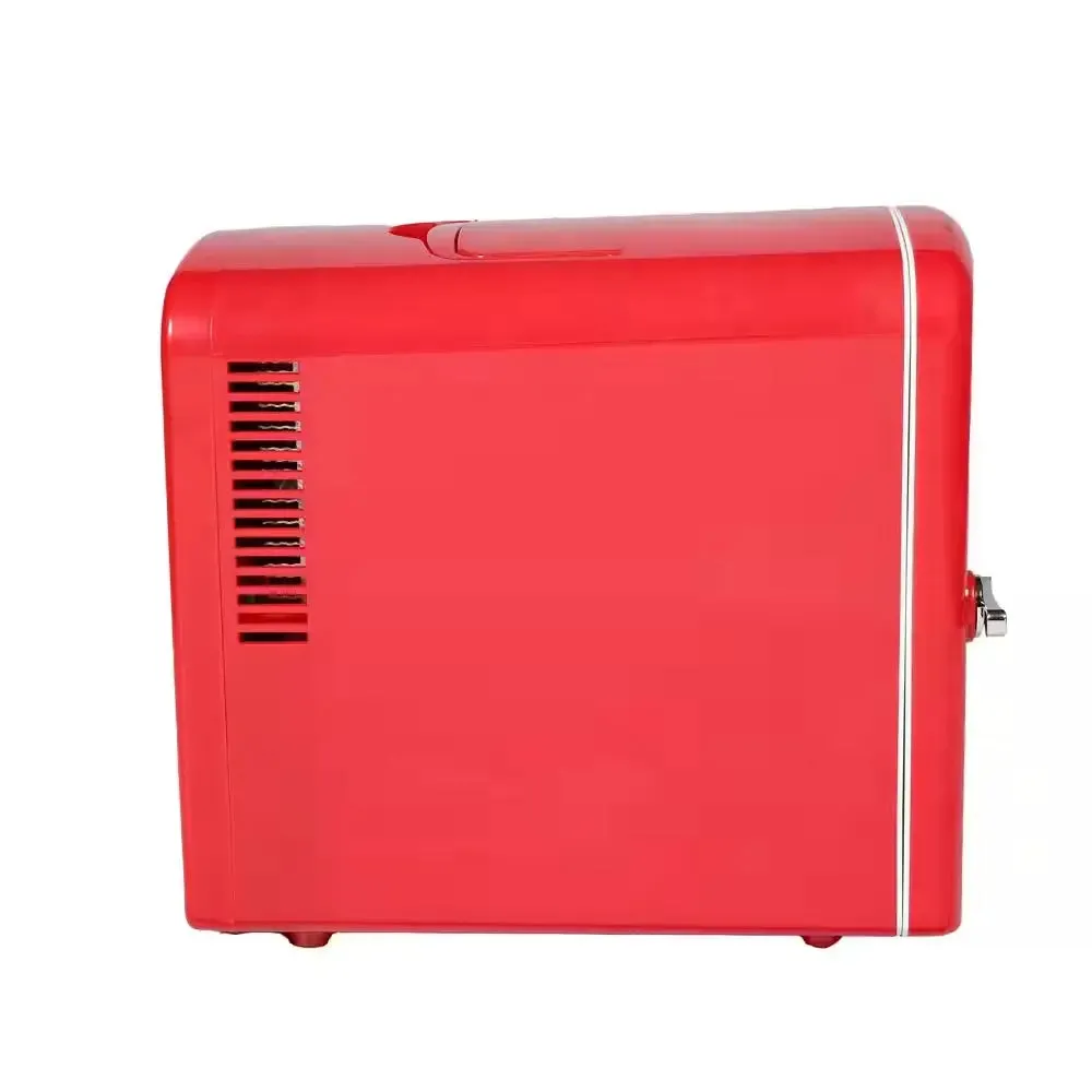 11.81 In. 0.18 Cu. Ft. 9-Can Retro Mini Refrigerator Beauty Cooler without Freezer in Red