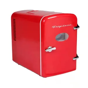 11.81 In. 0.18 Cu. Ft. 9-Can Retro Mini Refrigerator Beauty Cooler without Freezer in Red