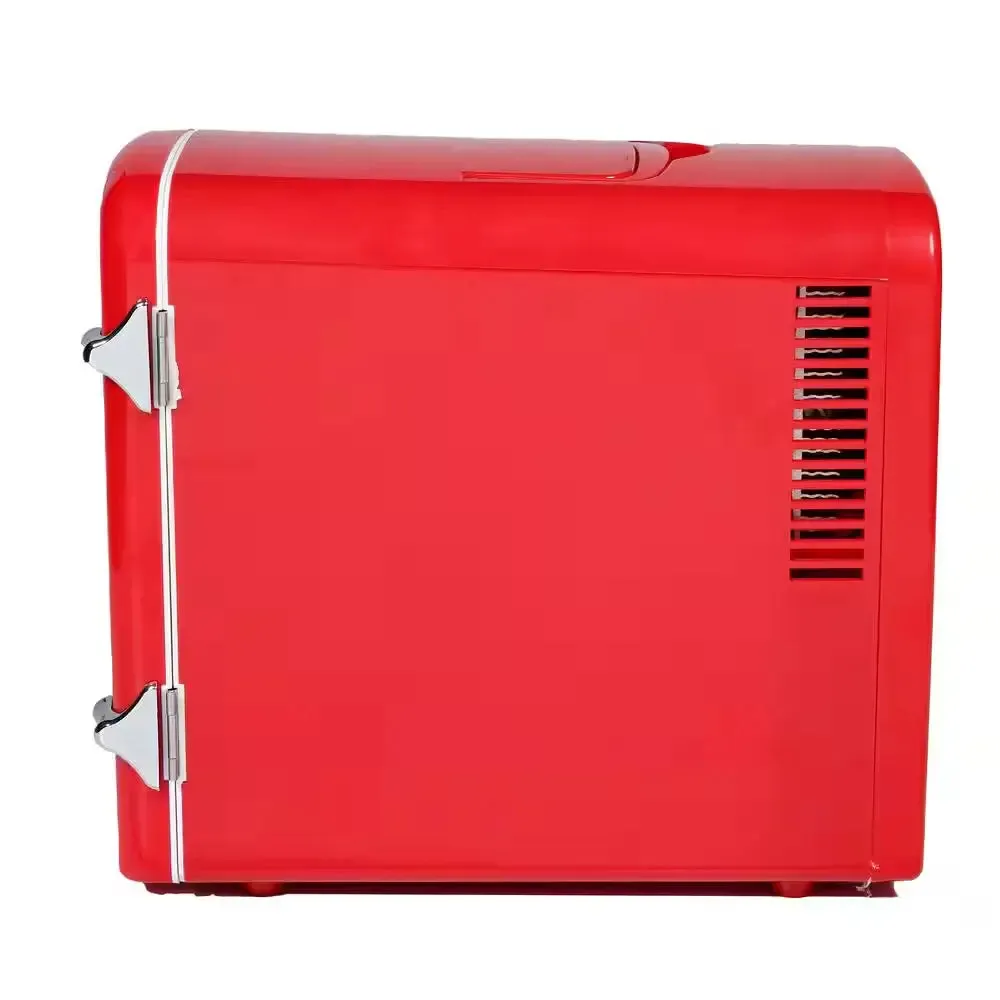 11.81 In. 0.18 Cu. Ft. 9-Can Retro Mini Refrigerator Beauty Cooler without Freezer in Red