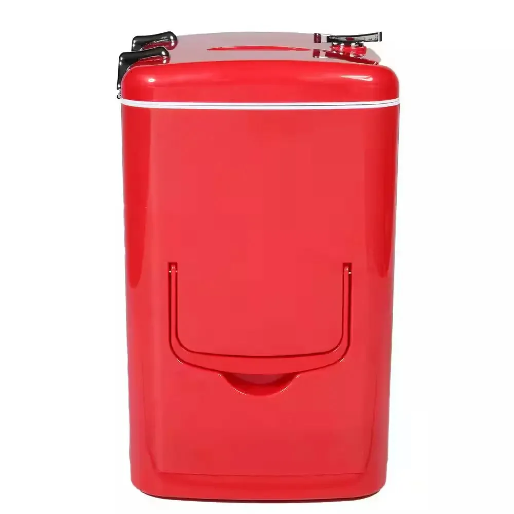 11.81 In. 0.18 Cu. Ft. 9-Can Retro Mini Refrigerator Beauty Cooler without Freezer in Red