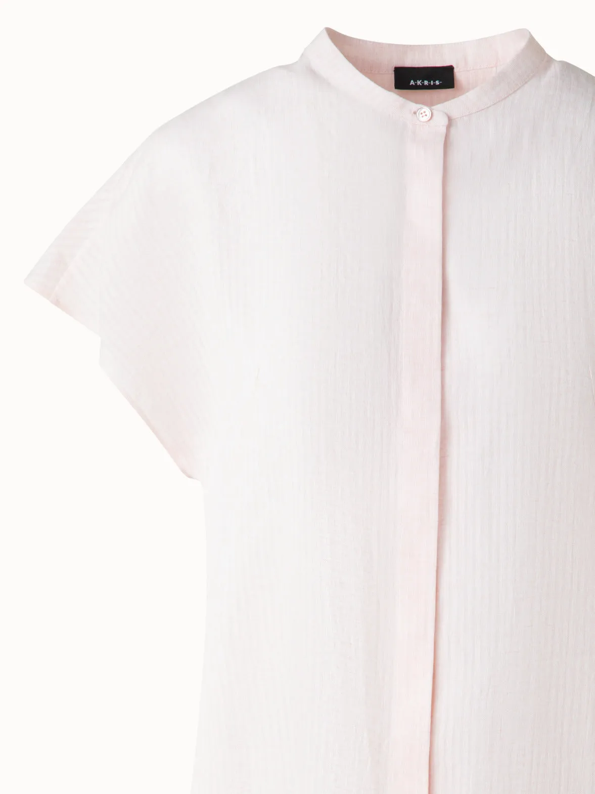 Cap Sleeve Linen Blouse