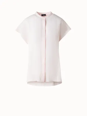 Cap Sleeve Linen Blouse