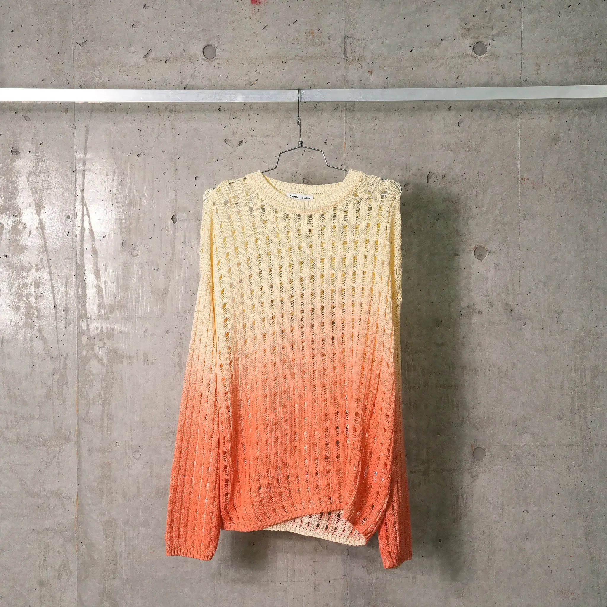 CROCHET SWEATSHIRT WITH A DEGRADE PRINT / ECRU/BLUSH