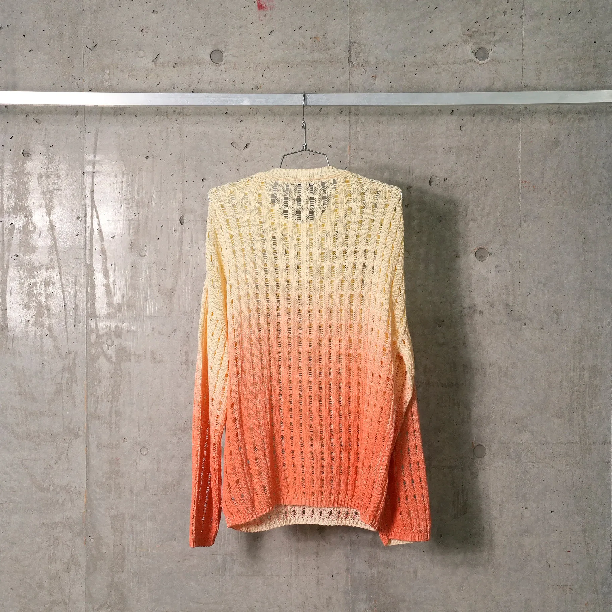 CROCHET SWEATSHIRT WITH A DEGRADE PRINT / ECRU/BLUSH