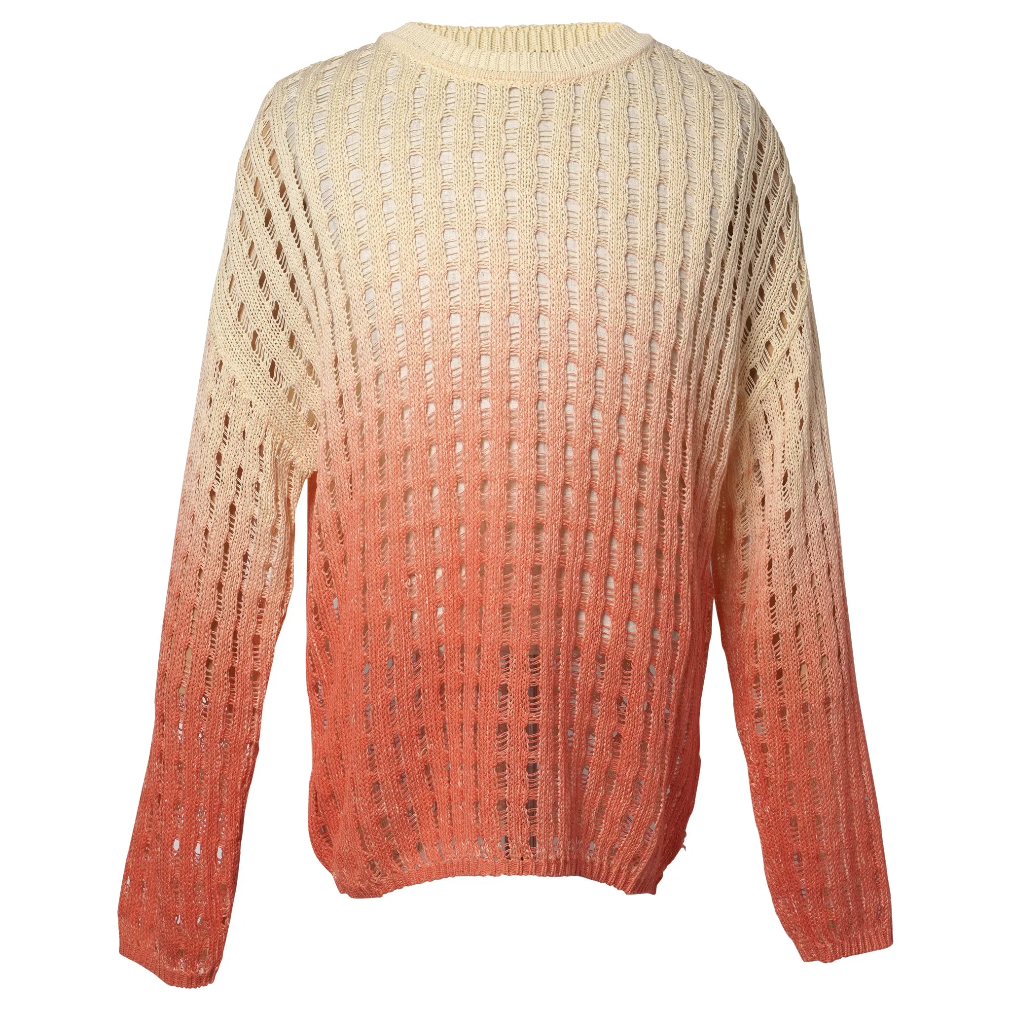 CROCHET SWEATSHIRT WITH A DEGRADE PRINT / ECRU/BLUSH