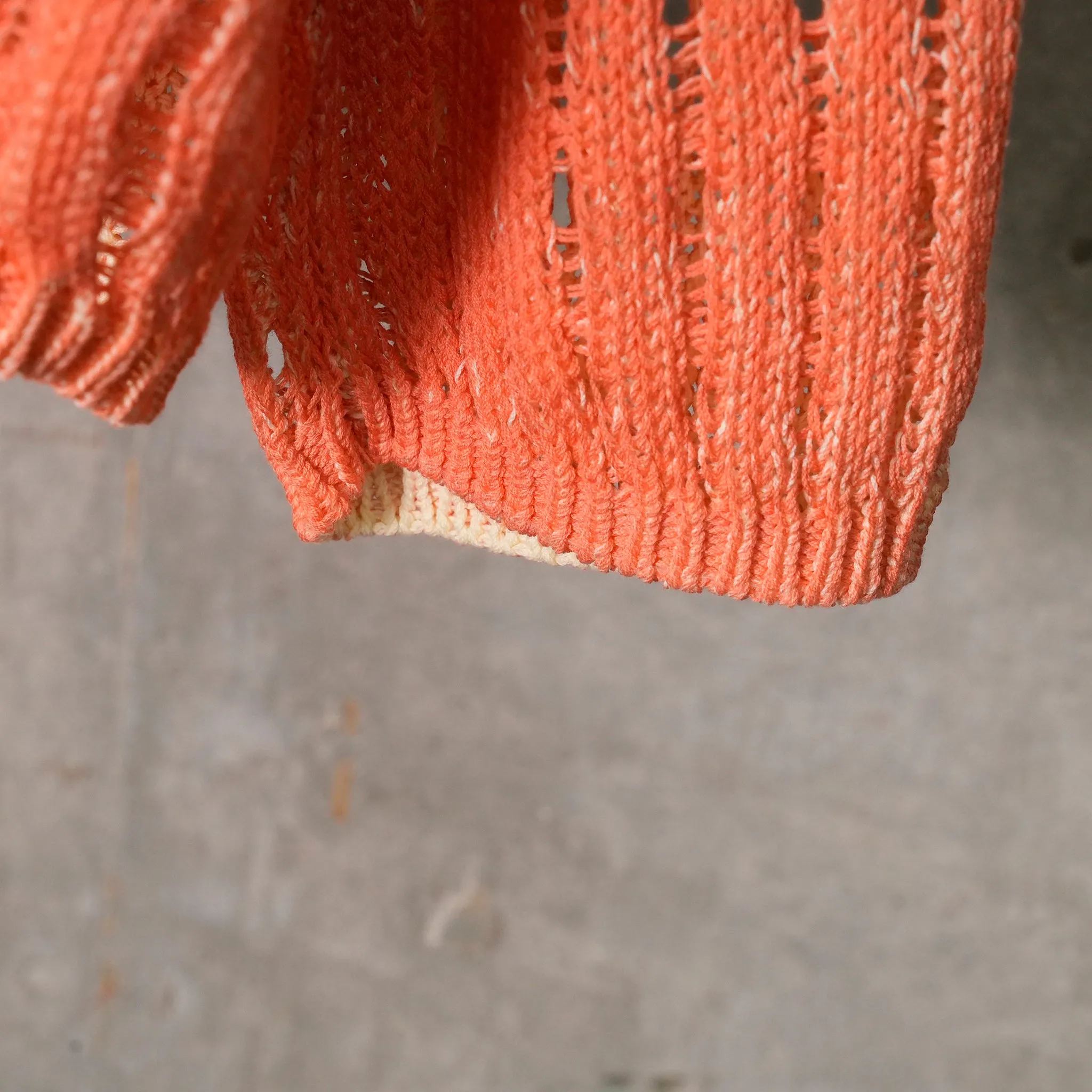 CROCHET SWEATSHIRT WITH A DEGRADE PRINT / ECRU/BLUSH