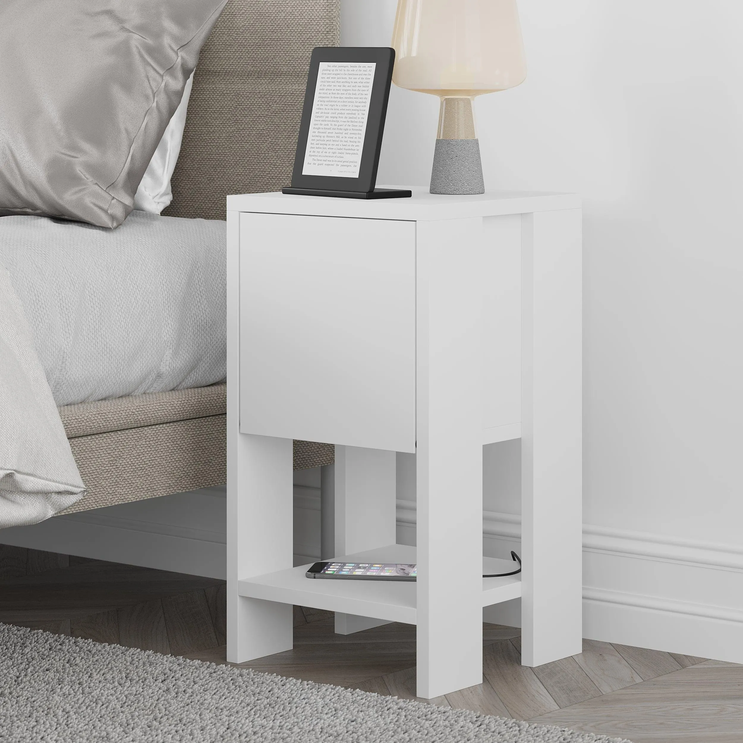 Ema Modern Bedside Table Bedroom Furniture 30cm Width