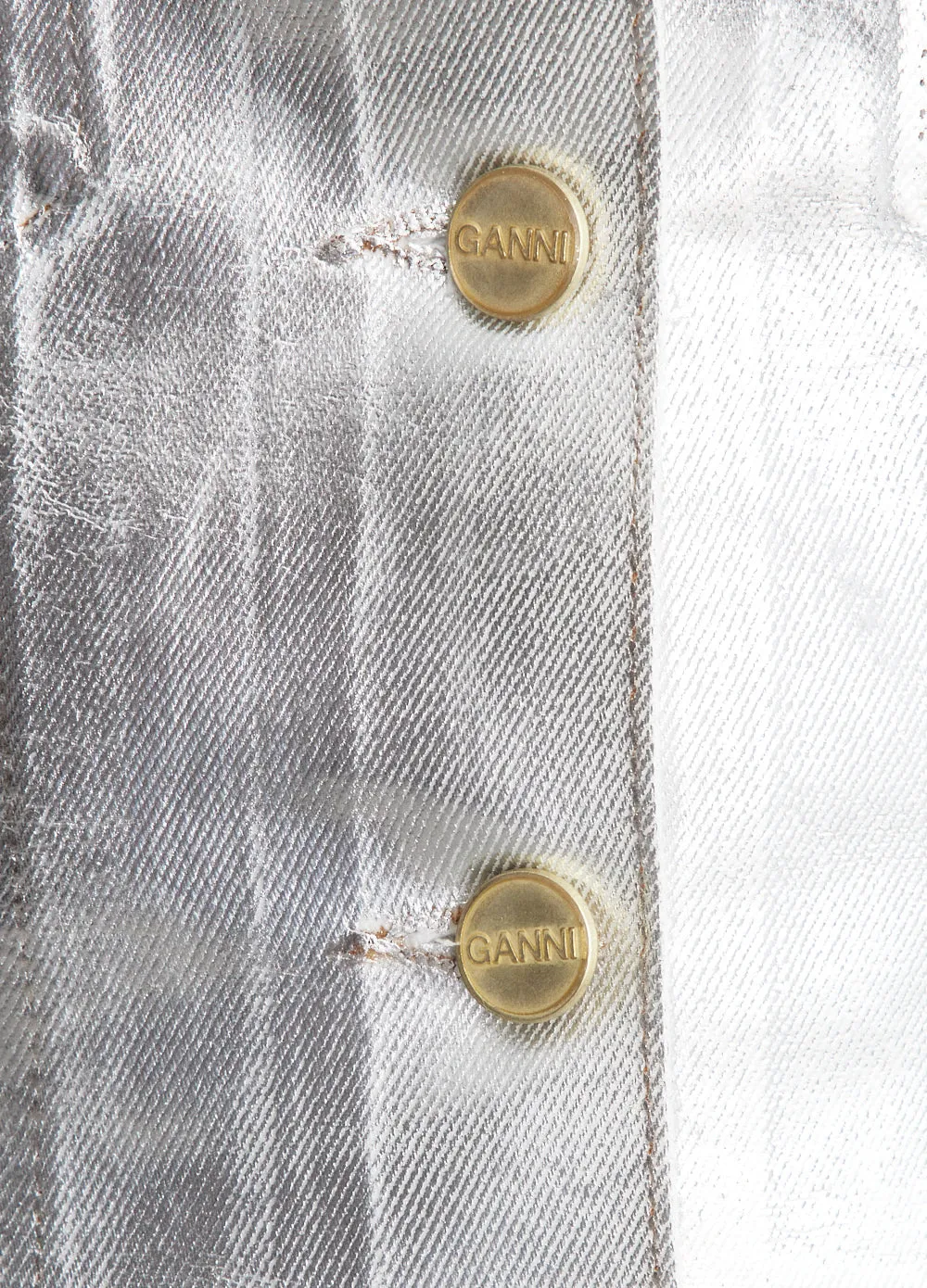 Foil Denim Corsage Top