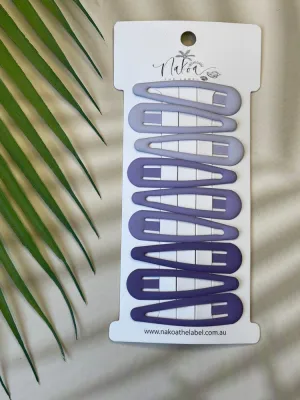 Hair Clip - Gradient - Set of 9 - Purple