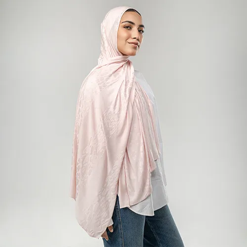 KC1173 - Pale Blush Pink Kuwaiti Cotton Scarf
