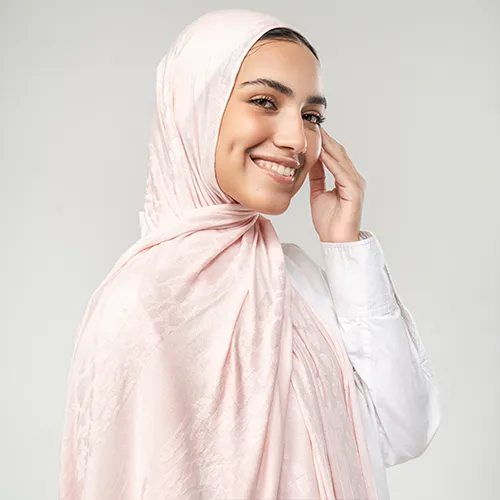 KC1173 - Pale Blush Pink Kuwaiti Cotton Scarf