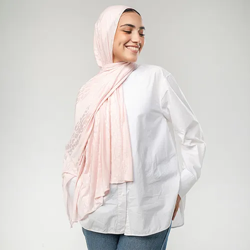 KC1173 - Pale Blush Pink Kuwaiti Cotton Scarf