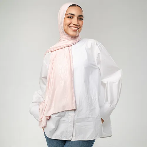 KC1173 - Pale Blush Pink Kuwaiti Cotton Scarf