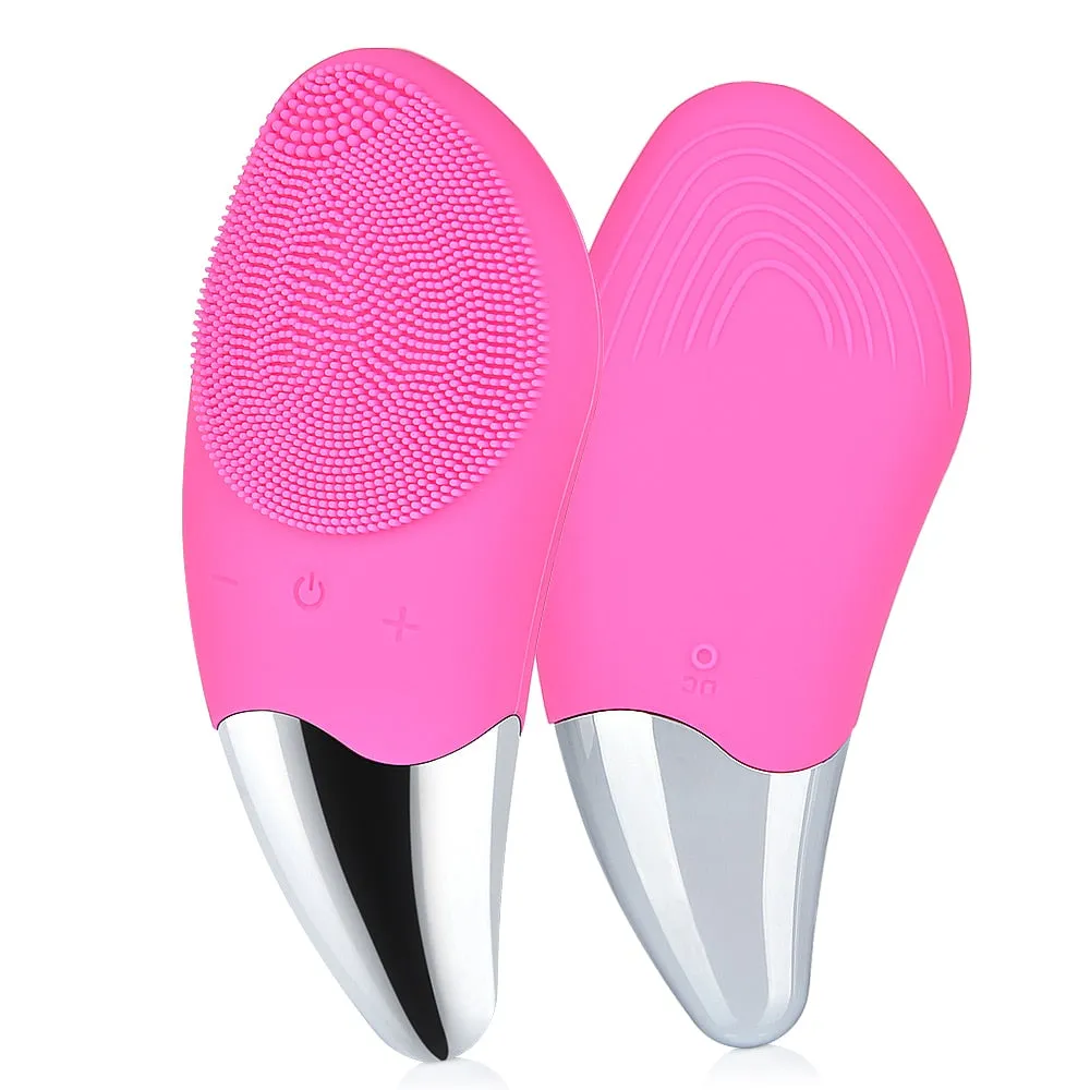 Mini Electric Cleansing Brush Silicone Sonic Face Cleaner Deep Pore Cleaning Skin Massager