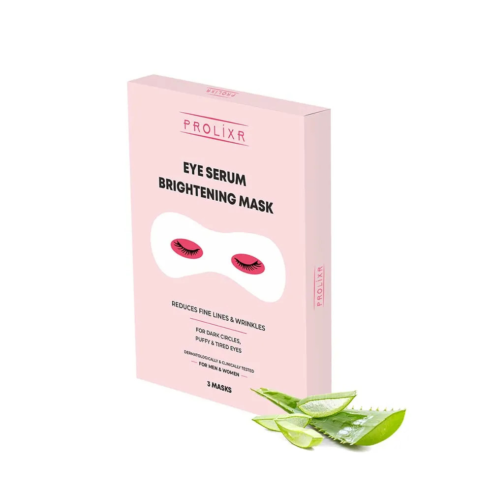 Prolixr Eye Serum Brightening Mask -Fine Lines | Wrinkles | Dark Circles | Puffiness | Fatigue | Cooling | Hydrating | Men & Women - 3 Masks