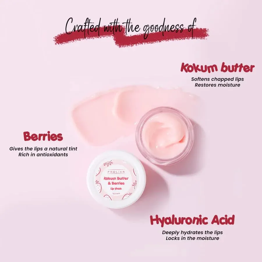 Prolixr Lip Balm Duo: Blueberry & Grapeseed   Pomegranate & Beetroot | Dry, Chapped, and Dark Lips | Long Lasting Hydration | Natural Pink Tint | Antioxidant-Rich Formula | All Skin Types - 8g each