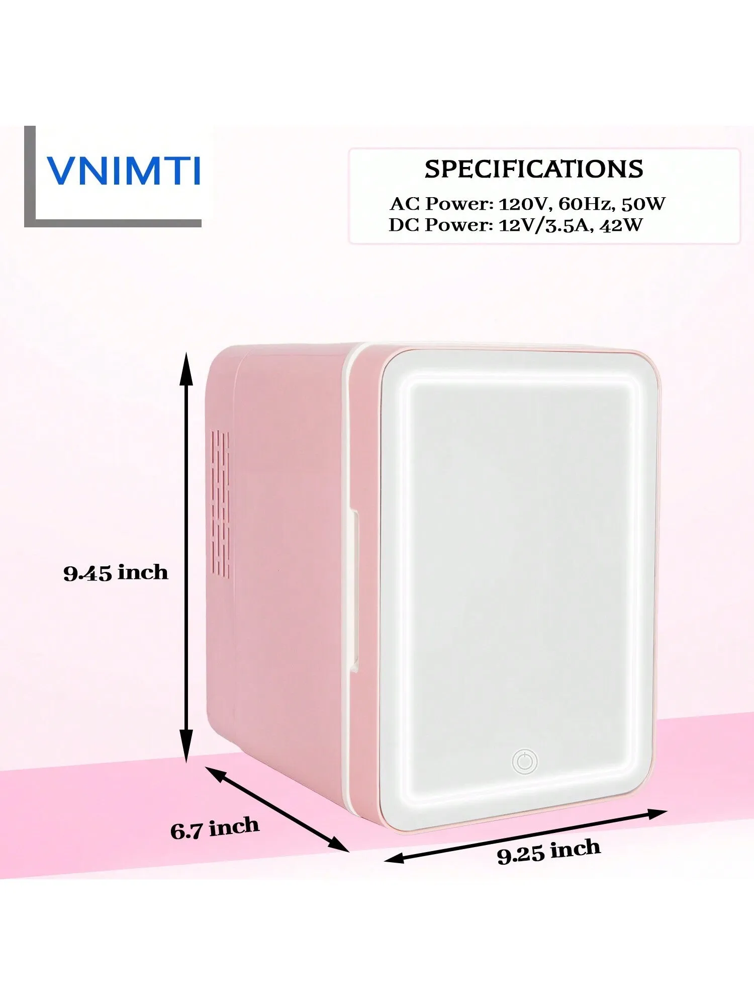 VNIMTI Mini Skincare Fridge, Portable Cosmetic Fridges With Makeup Mirror