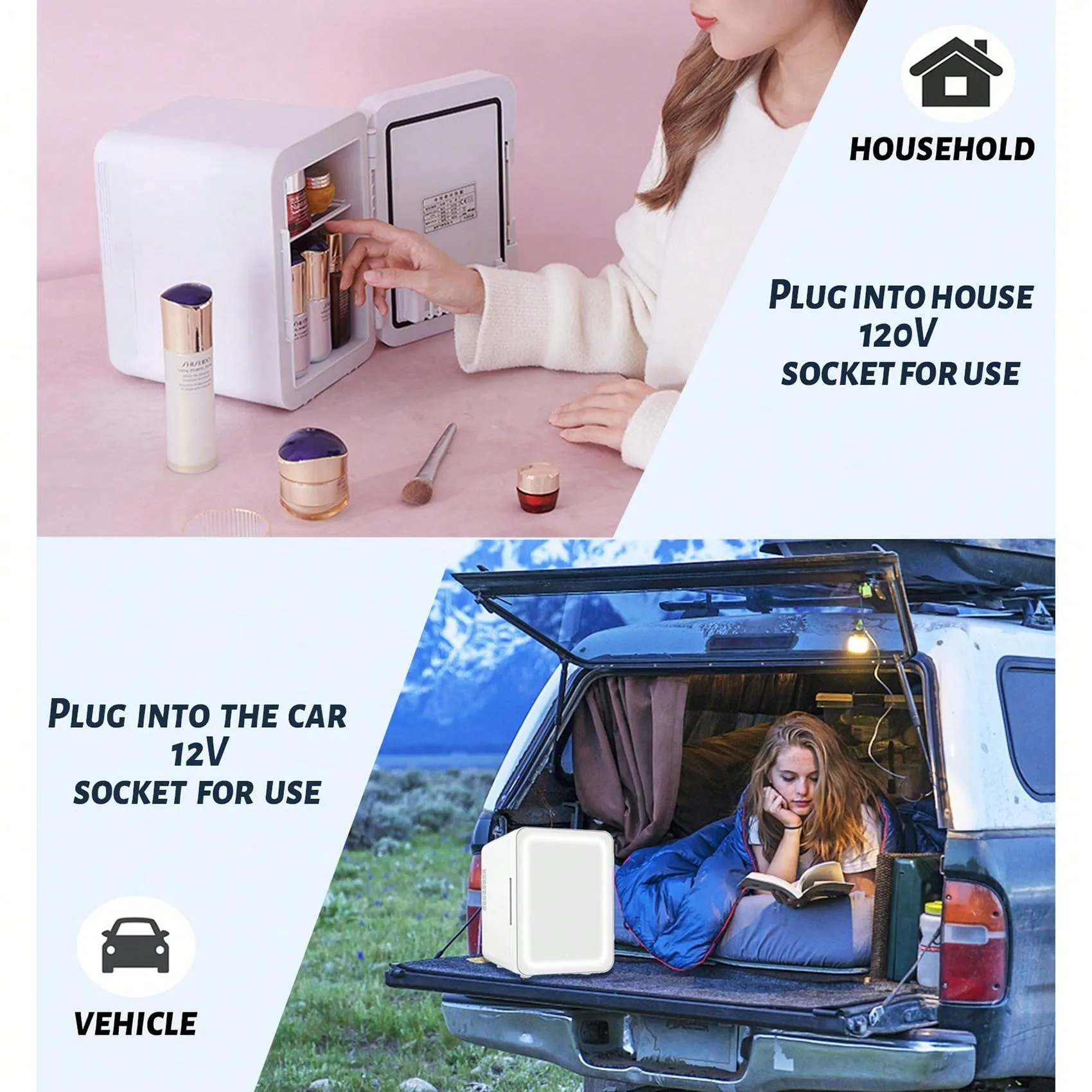 VNIMTI Mini Skincare Fridge, Portable Cosmetic Fridges With Makeup Mirror