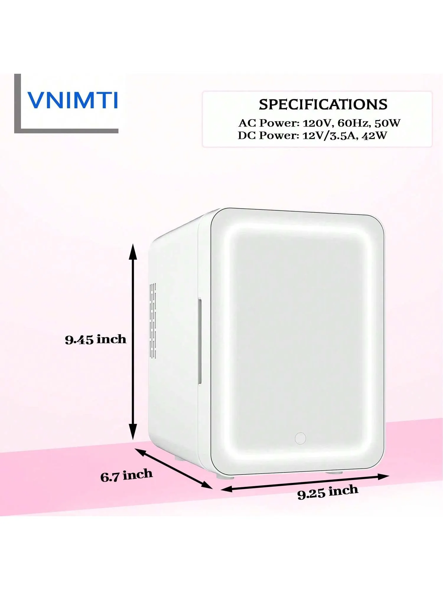 VNIMTI Mini Skincare Fridge, Portable Cosmetic Fridges With Makeup Mirror