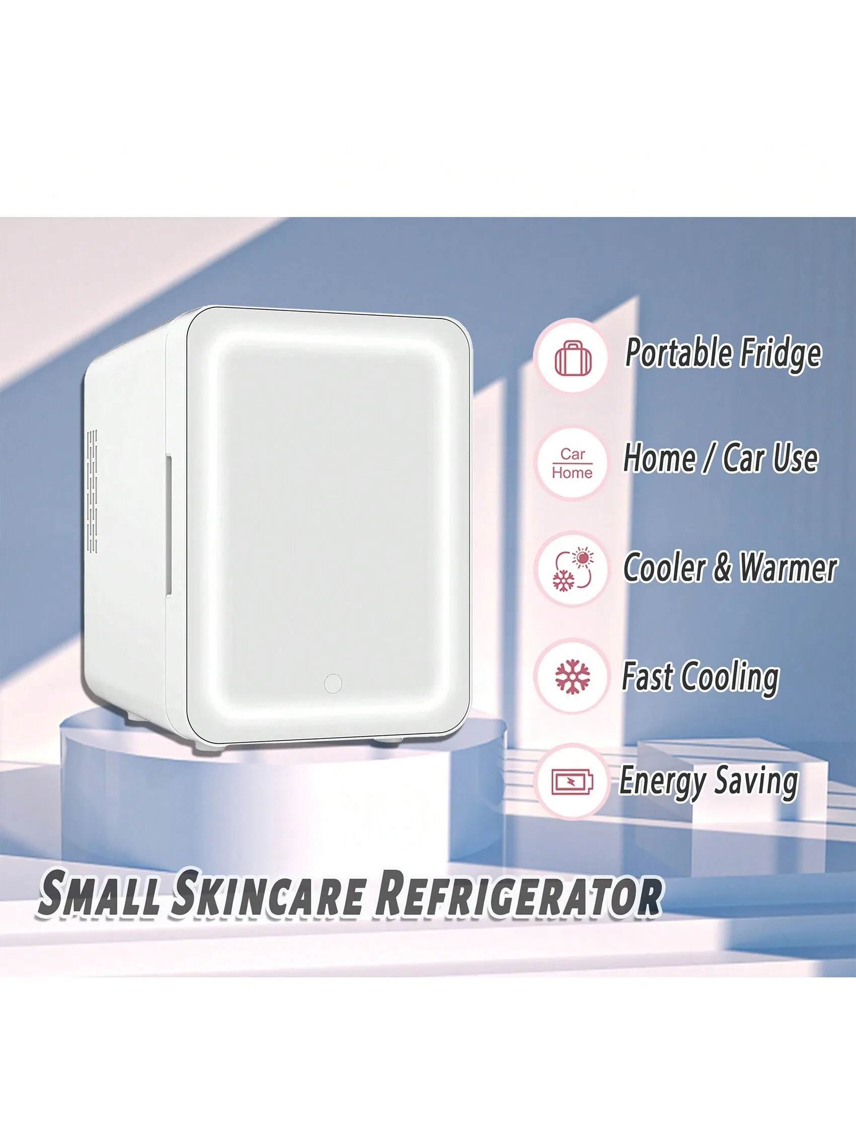 VNIMTI Mini Skincare Fridge, Portable Cosmetic Fridges With Makeup Mirror