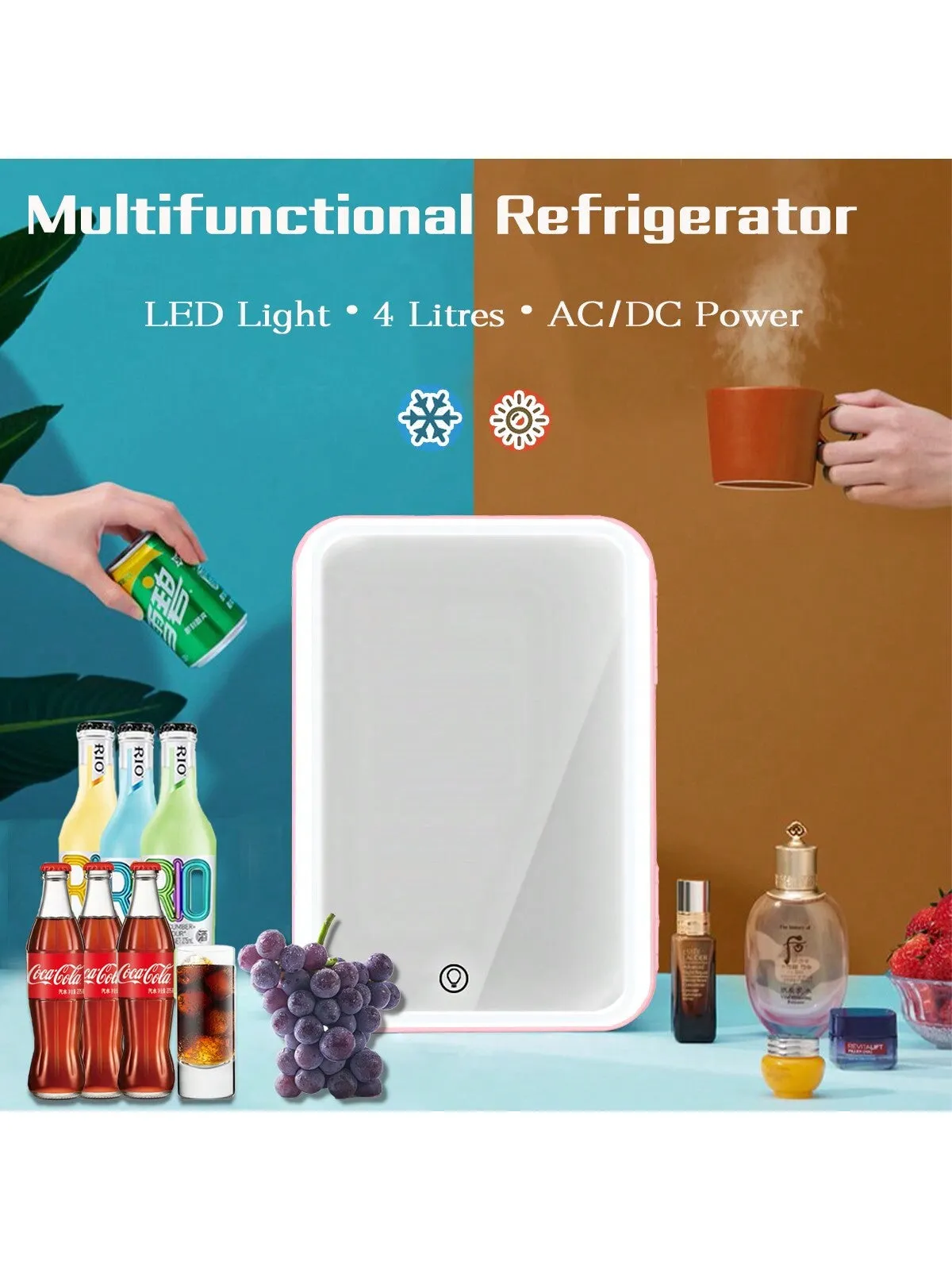VNIMTI Mini Skincare Fridge, Portable Cosmetic Fridges With Makeup Mirror