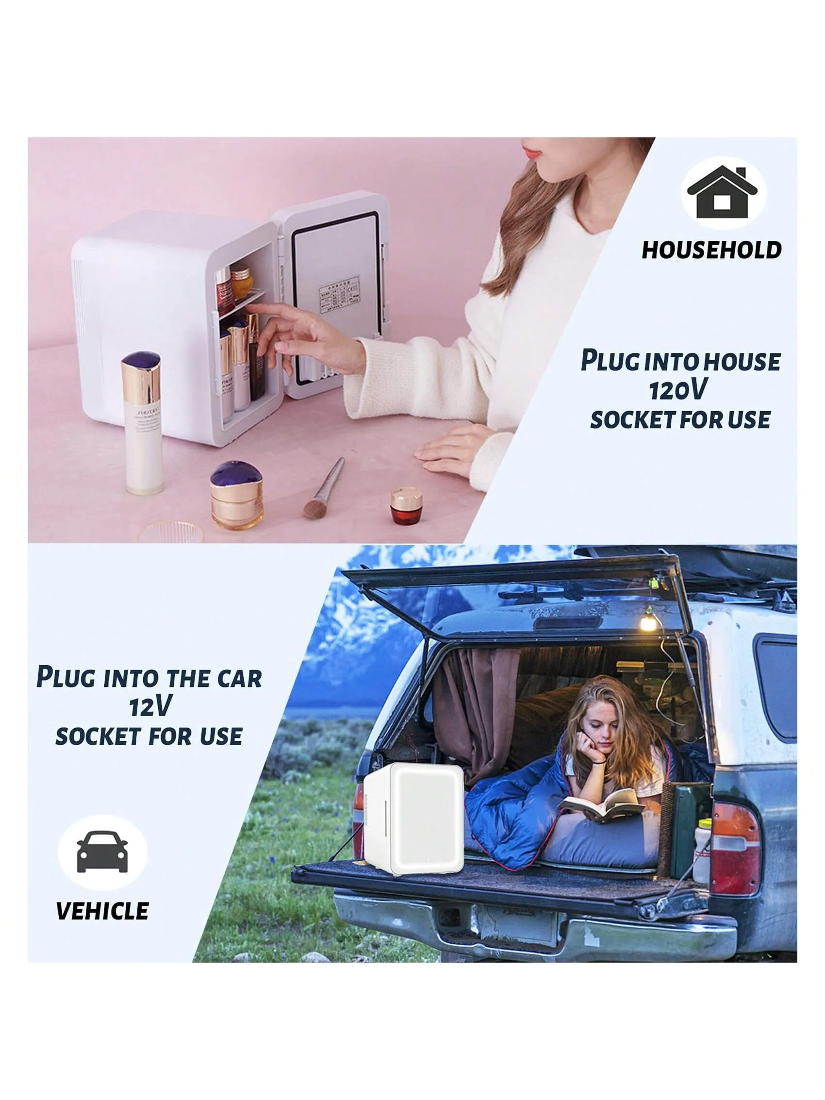 VNIMTI Mini Skincare Fridge, Portable Cosmetic Fridges With Makeup Mirror